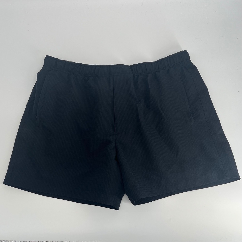 Theory Mens Black Jace‎ Splash Stripe Polyester Zip Pockets Swim Trunks Sz XXL